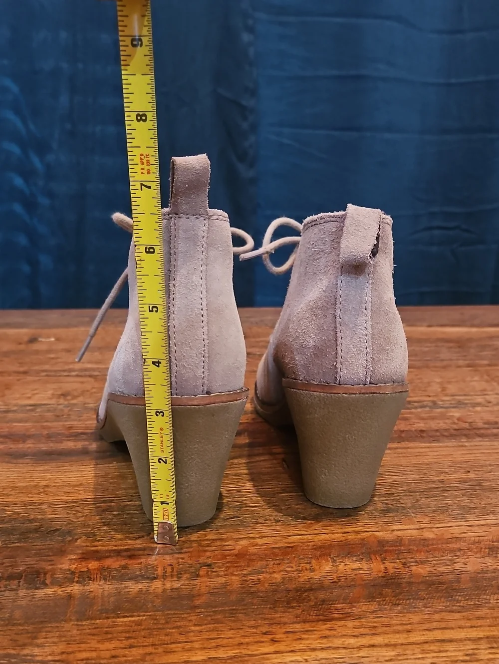 Sonoma Taupe Suede Genuone Leather‎ Lace-Up Wedge Booties